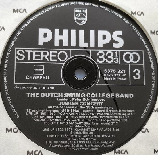 The Dutch Swing College Band – Jubilee Concert (1980) 2XLP (LIVE)