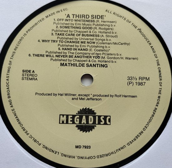Mathilde Santing ‎– Out Of This Dream: A Third Side (1987) LP = als nieuw