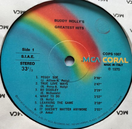 Buddy Holly's Greatest Hits (1967) LP
