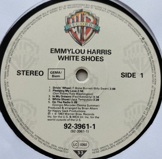 Emmylou Harris - White Shoes (1983) LP= als nieuw
