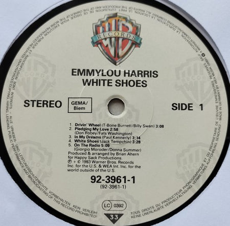 Emmylou Harris - White Shoes (1983) LP= als nieuw