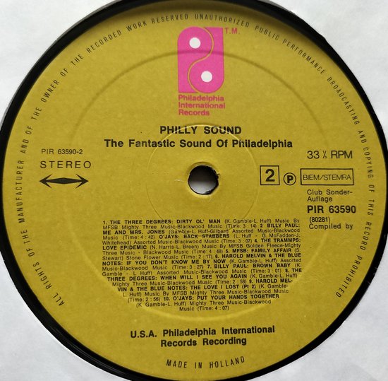 Various – Phillysound - The Fantastic Sound Of Philadelphia (1975) LP