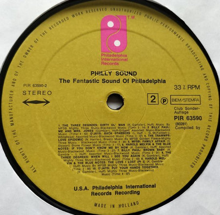 Various – Phillysound - The Fantastic Sound Of Philadelphia (1975) LP
