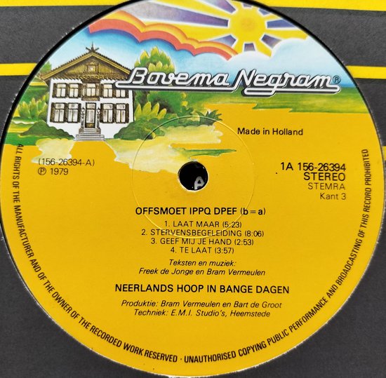 Neerlands Hoop In Bange Dagen ‎– OFFSMBOET IPPQ DPEF (1979) 2XLP