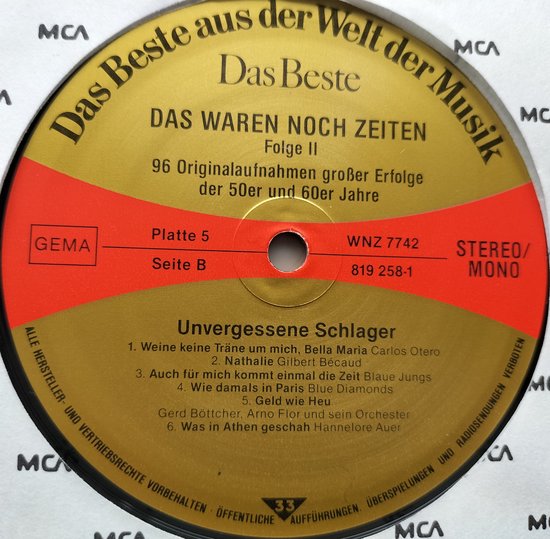 Das Waren Noch Zeiten 96 Originalaufnahmen Großer Erfolge Der 50er Und 60er Jahre) 8XLP= als nieuw