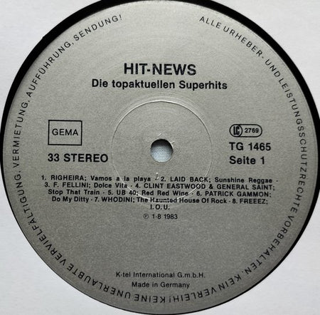 Hit-News (1983) LP = in Nieuwstaat