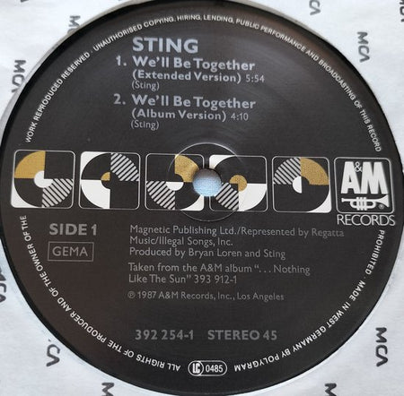 Sting – We'll Be Together (1987) LP = als nieuw SOFT COVER 12", 45 RPM