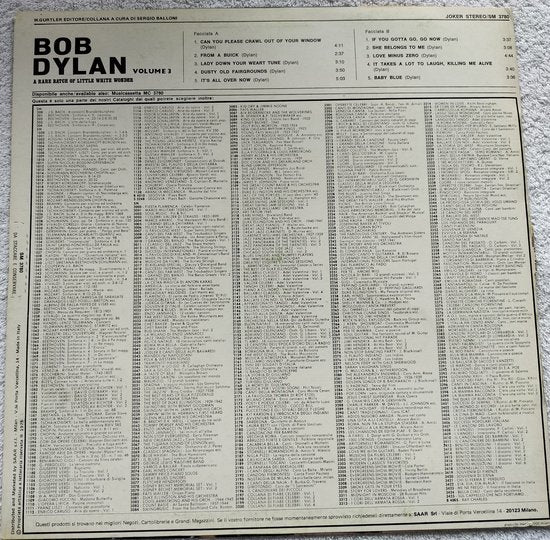 Bob Dylan – A Rare Batch Of Little White Wonder - Volume 3 (1975) LP = als nieuw .... Track labeling miskleun.