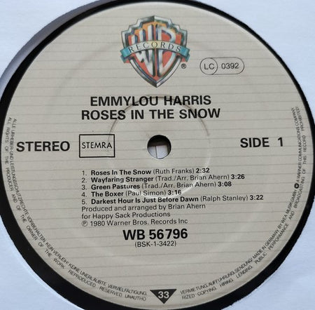 Emmylou Harris - Roses in the Snow (1980) LP