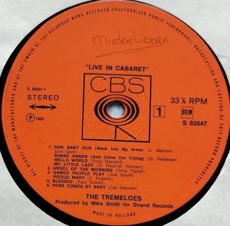 The Tremeloes Live In Cabaret 1969 LP
