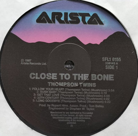 Thompson Twins - Close to the Bone (1987) LP