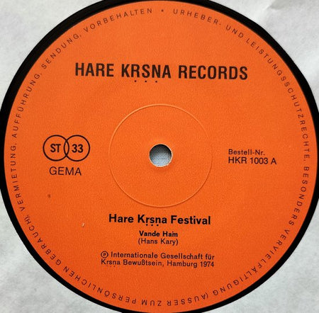 Hare Kṛṣṇa Festival (1974) LP
