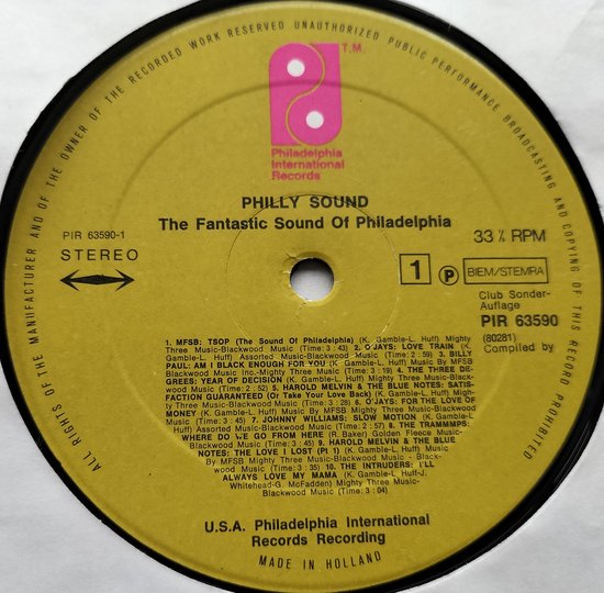 Various – Phillysound - The Fantastic Sound Of Philadelphia (1975) LP