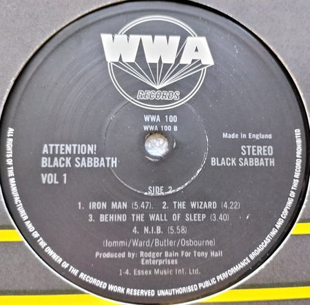 Black Sabbath – Attention! Black Sabbath Volume One (1973) LP