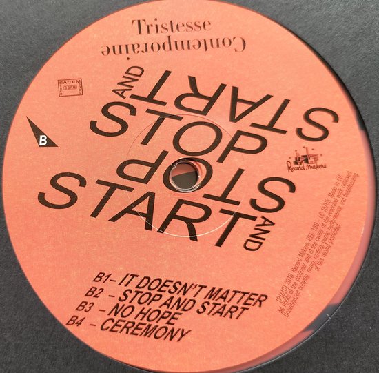 Tristesse Contemporaine - Stop and Start (2017) LP