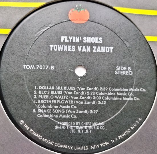 Townes Van Zandt - Flyin' Shoes (1978) LP = als nieuw