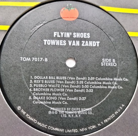 Townes Van Zandt - Flyin' Shoes (1978) LP = als nieuw