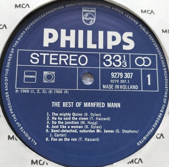 The Best Of Manfred Mann LP = als nieuw