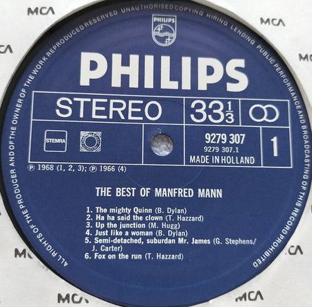 The Best Of Manfred Mann LP = als nieuw