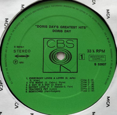 Doris Day – Doris Day's Greatest Hits (1970) LP