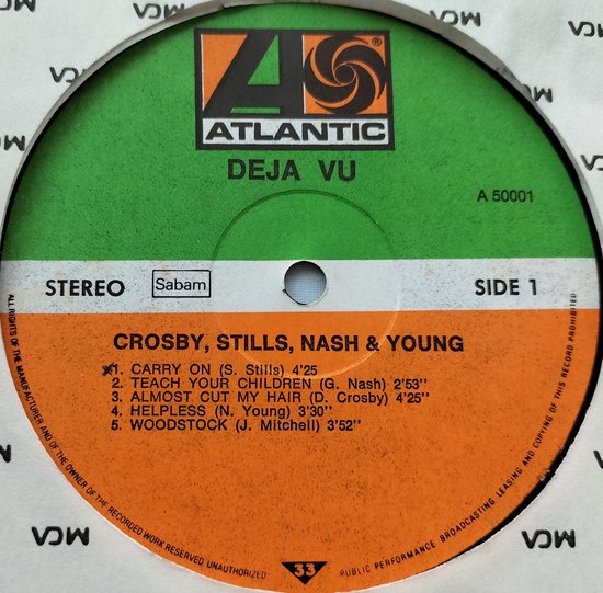 Crosby, Stills, Nash & Young – Déjà Vu (1970) LP = bijna Perfect