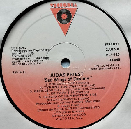 Judas Priest ‎– Sad Wings Of Destiny (1984) LP