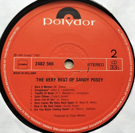 Sandy Posey – The Very Best Of Sandy Posey (1974) LP