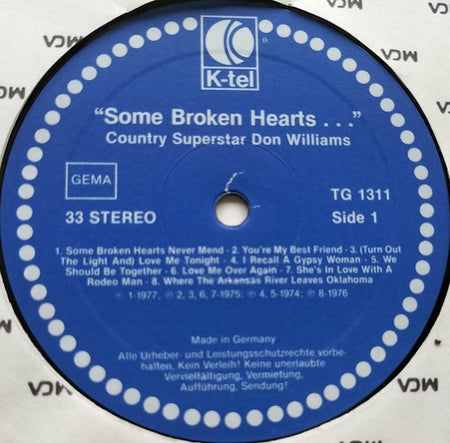 Don Williams – Some Broken Hearts...(1981) LP= als nieuw