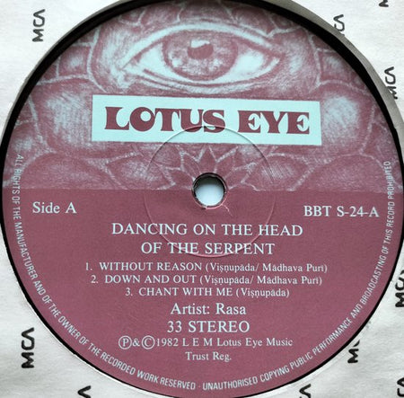 Rasa – Dancing On The Head Of The Serpent (1982) LP= als nieuw