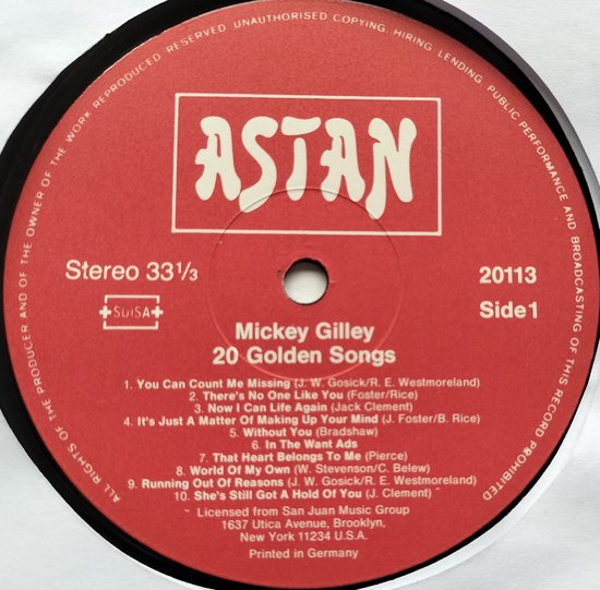 Mickey Gilley ‎– 20 Golden Songs (1984) LP = als nieuw