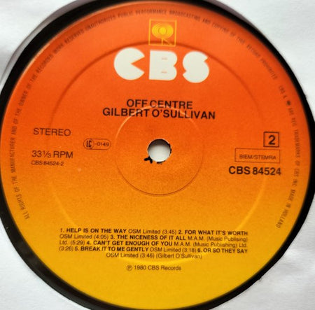 Gilbert O'Sullivan - Off Centre (1980)