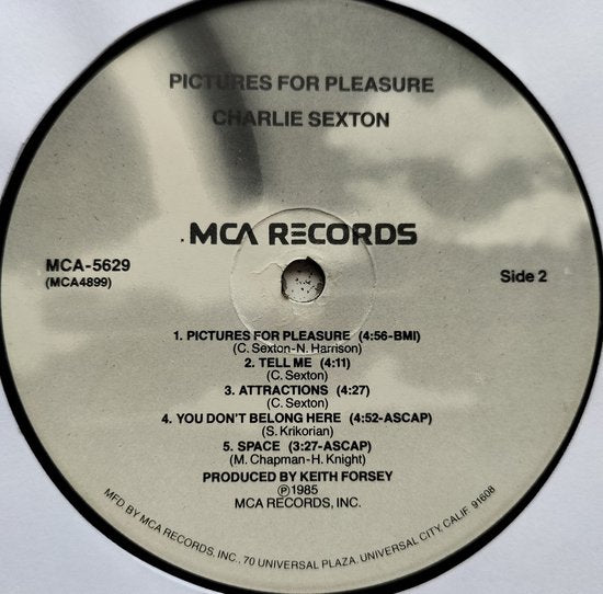 Charlie Sexton - Pictures for Pleasure (1985) LP
