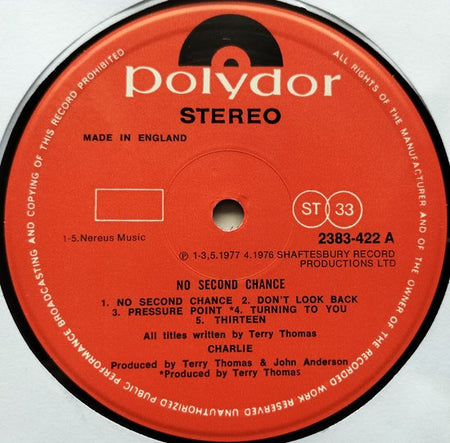 Charlie – No Second Chance (1977) LP