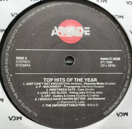 Various – Top Hits Of The Year (1986) 2XLP