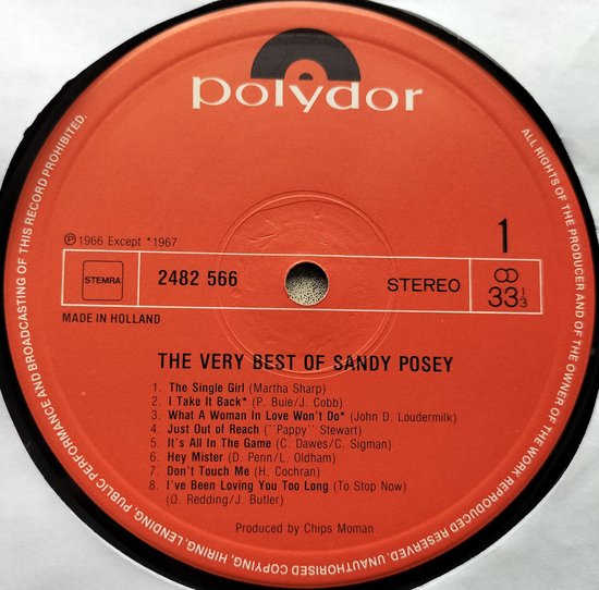 Sandy Posey – The Very Best Of Sandy Posey (1974) LP