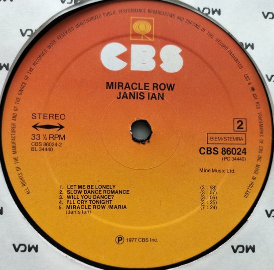 Janis Ian - Miracle Row (1977) LP