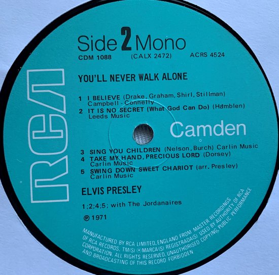 Elvis Presley – You'll Never Walk Alone 1971 LP