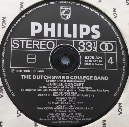 The Dutch Swing College Band – Jubilee Concert (1980) 2XLP (LIVE)