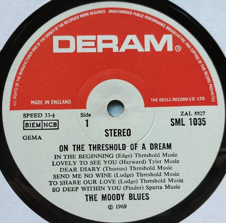 The Moody Blues – On The Threshold Of A Dream (1969) LP = in Nieuwstaat