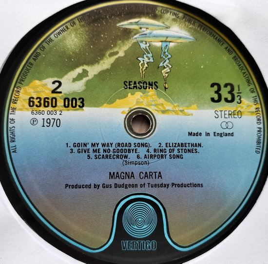 Magna Carta - Seasons (1970) LP = als nieuw