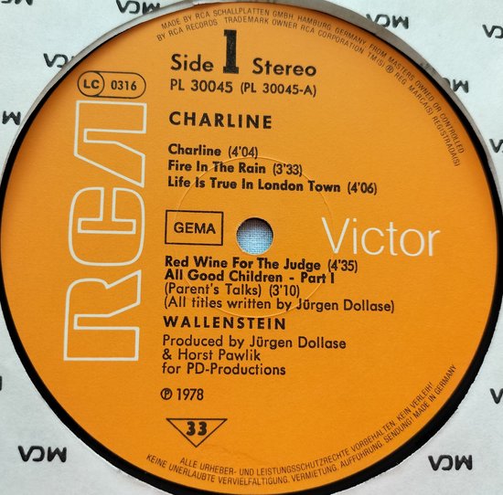 Wallenstein - Charline (1978) LP