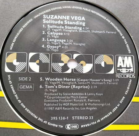 Suzanne Vega - Solitude Standing (1987) LP