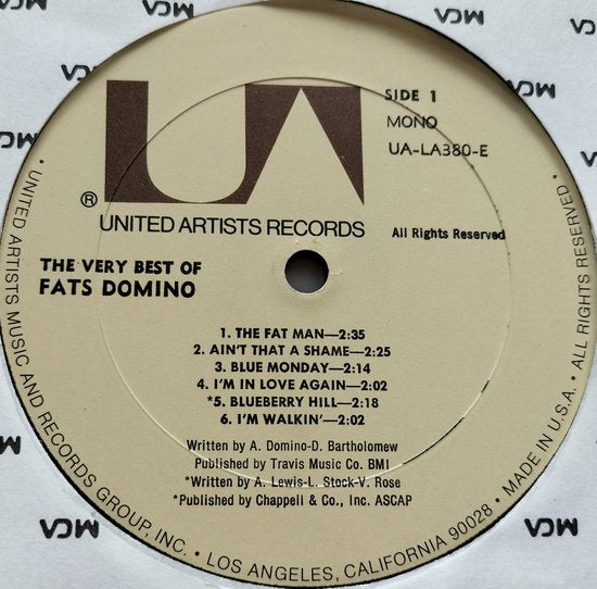 Fats Domino ‎– The Very Best Of Fats Domino (1975) (MONO) LP = als nieuw