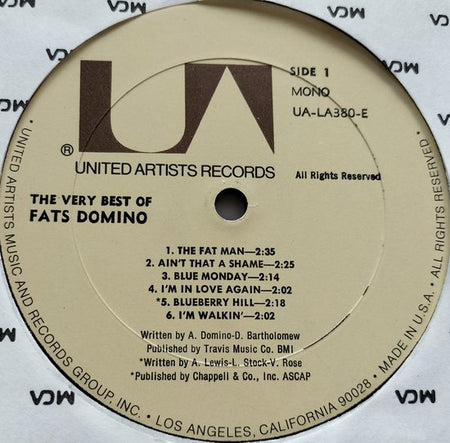 Fats Domino ‎– The Very Best Of Fats Domino (1975) (MONO) LP = als nieuw