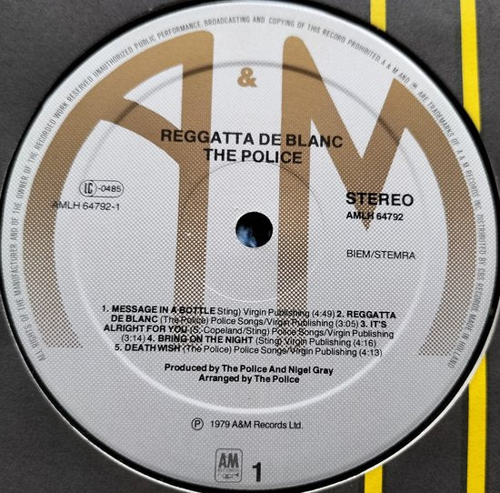 The Police - Reggatta de Blanc (1979) LP