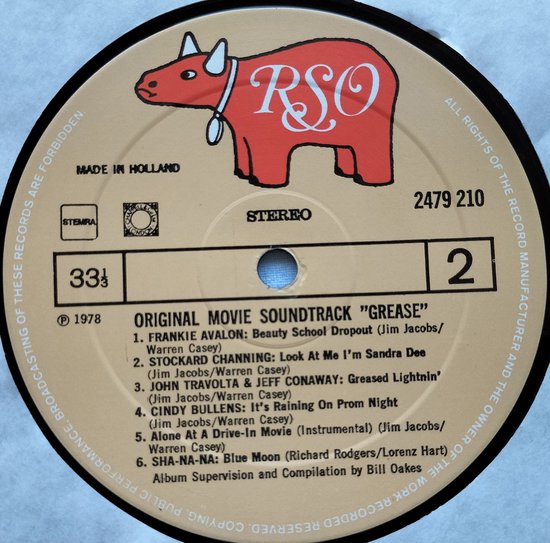 Grease (The Original Soundtrack From The Motion Picture) 1978 2XLP = in Nieuwstaat