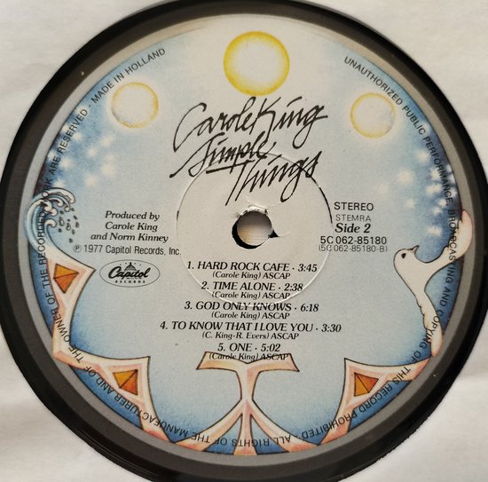 Carole King – Simple Things (1977) LP