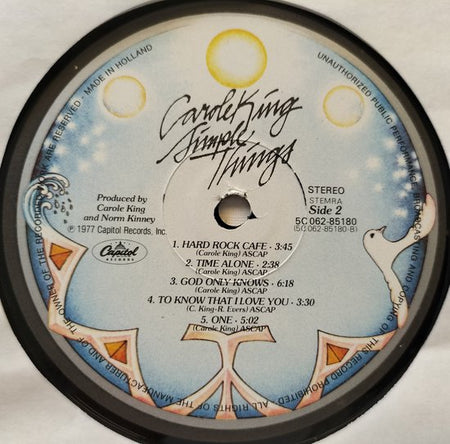 Carole King – Simple Things (1977) LP