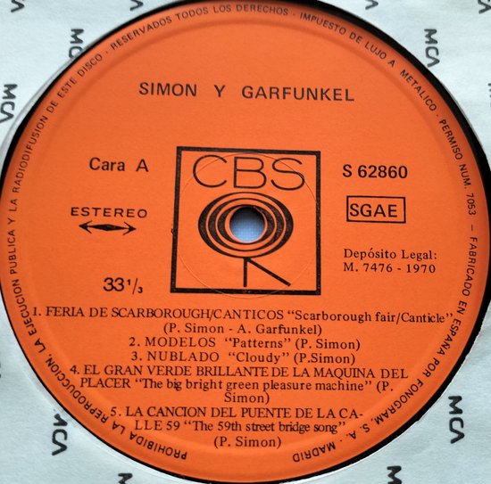 Simon and Garfunkel - Parsley, Sage, Rosemary and Thyme (1970) LP= als nieuw
