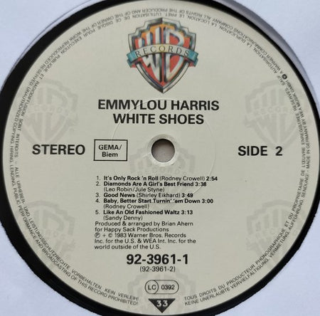 Emmylou Harris - White Shoes (1983) LP= als nieuw